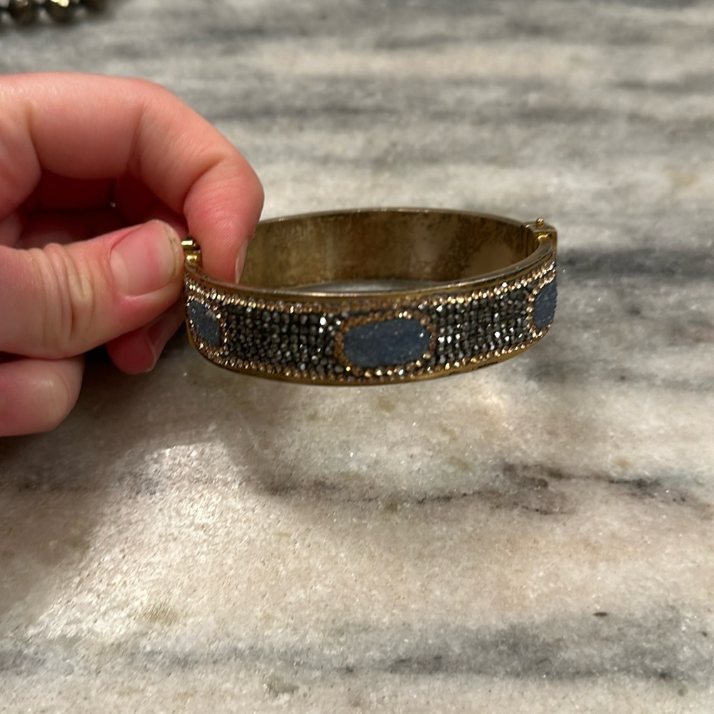 Druzy stone gold plated bracelet